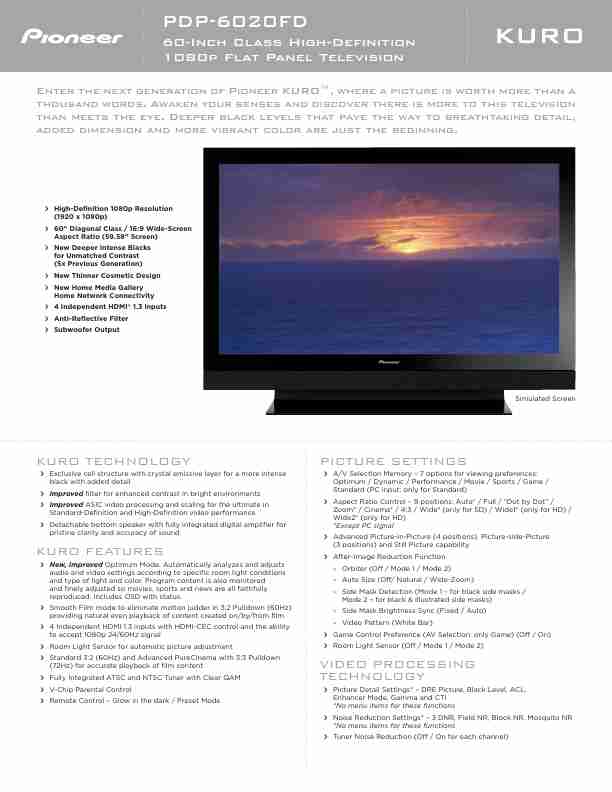 Pioneer Flat Panel Television PDP 6020FD-page_pdf